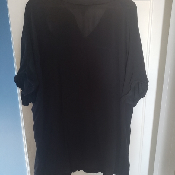 ANA black 2X short sleeve camp shirt - Picture 6 of 6